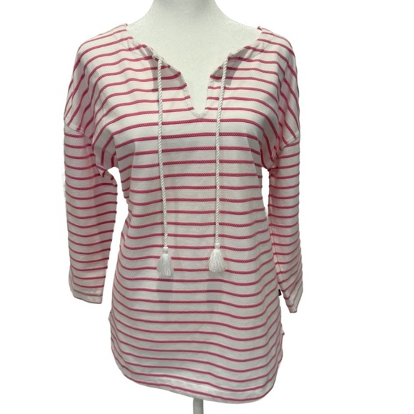 Talbots Tops - Talbots Pink and White Striped Ladies Top. Medium